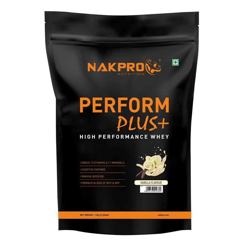 NAKPRO Perform Plus+ Premium Blend Whey Protein Concentrate & Whey Protein Isolate - Vanilla